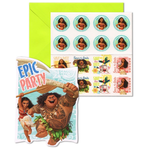 Disney Moana Invitations Pack Of 8