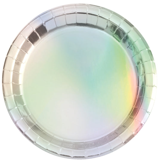 IRIDESCENT FOIL PLATES 9" PACK OF 8