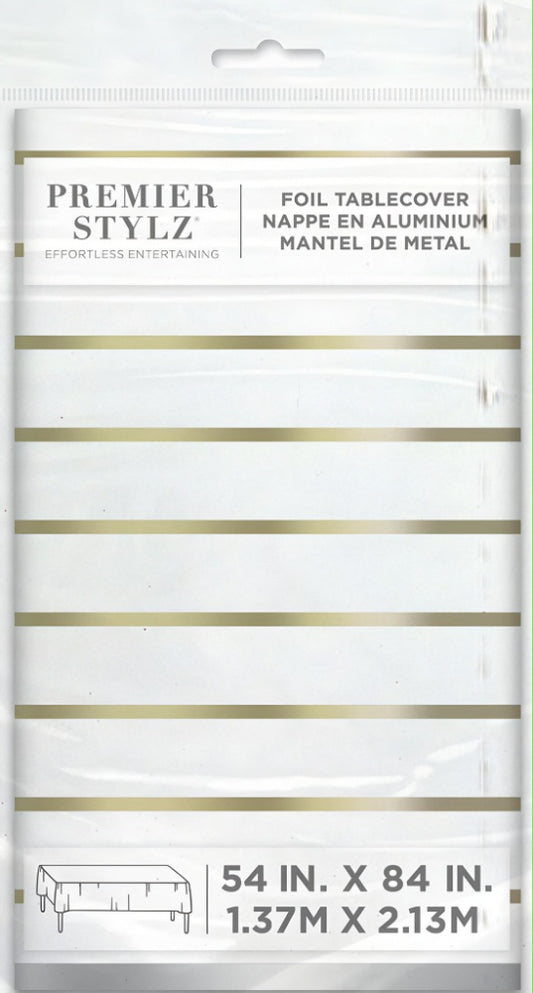 GLD FL STRPD TBLCVR 54X84