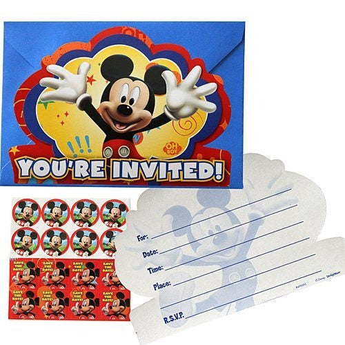 Mickey Mouse Club House Invitations Pack Of 8
