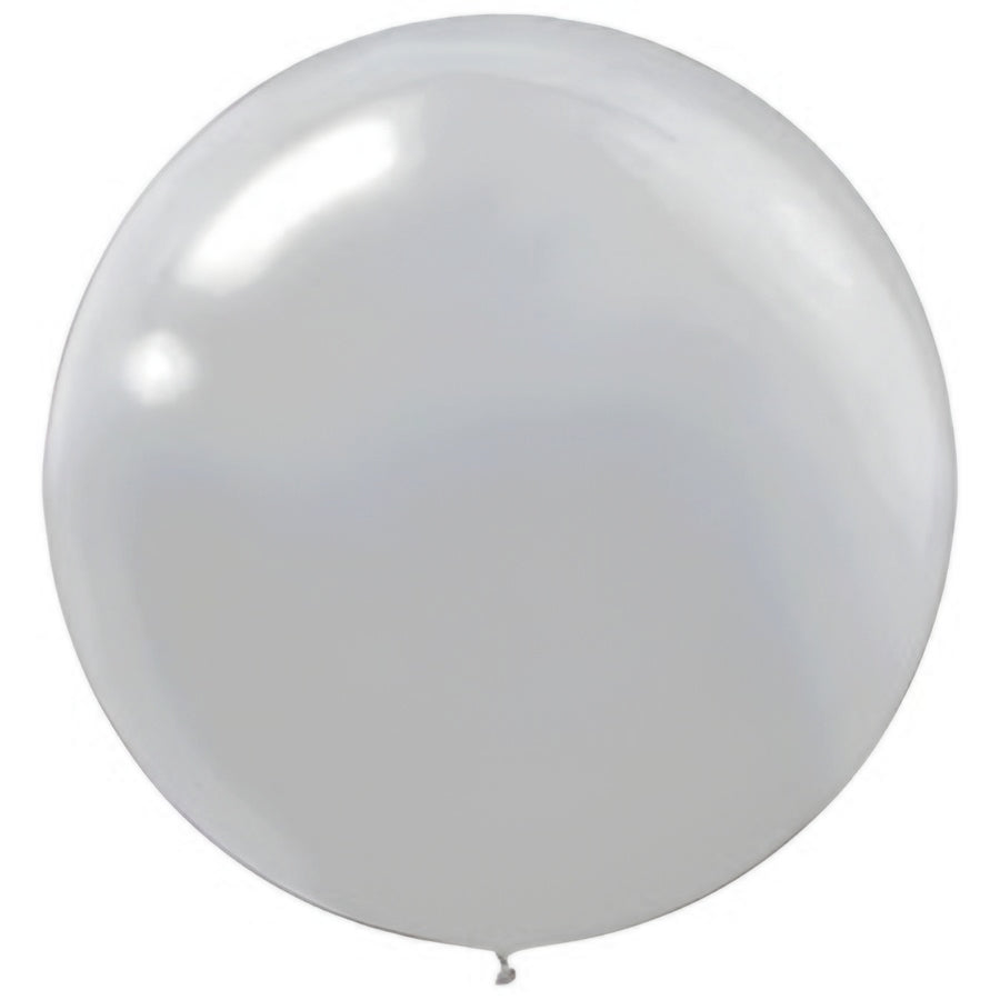 Amscan 60cm Latex Balloon Metallic Silver Pack of 4