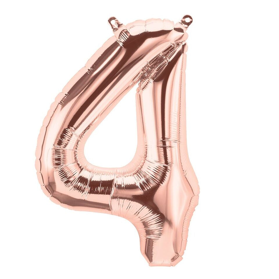 Foil Number Balloon 16"(40cm) Air Filled Only Rose Gold 4