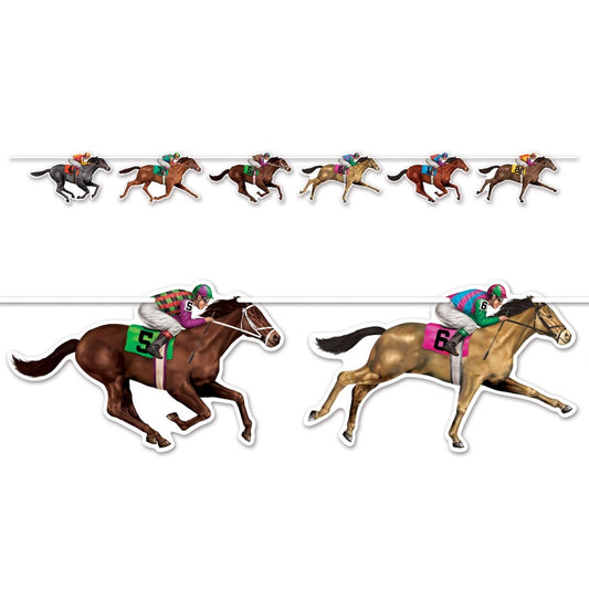 Horse Racing Cutout Banner – 182cm Long Race Day Party Decoration