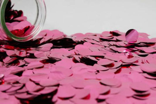 Metallic Confetti 2cm Light Rose Pink 250g