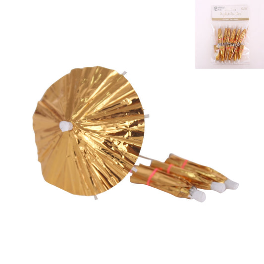 Gold Umbrella Pick Pack of 12
