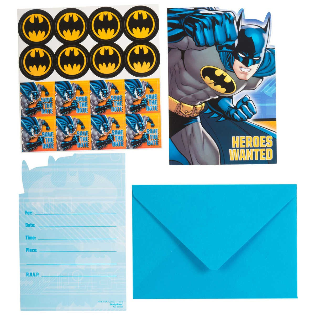 Batman Postcard Invitations Pack Of 8