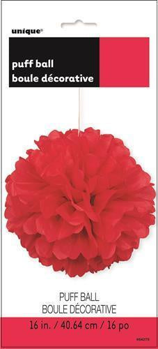 Tissue Paper Puff Ball Decoration Red 40cm