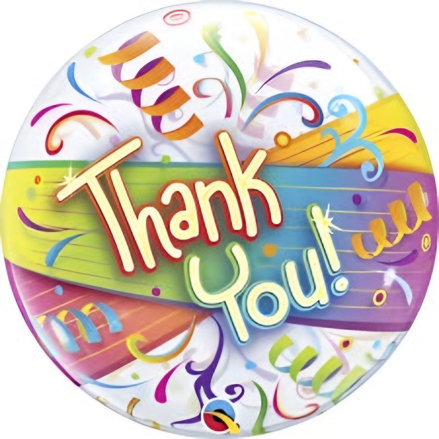 Thank You Streamers Bubble Balloon 22in Party Decoration