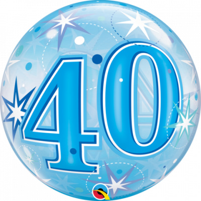 40th BUBBLE BALLOON 22" Blue Star