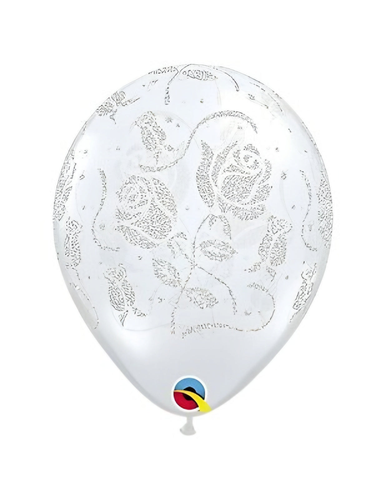 Clear Glitter Rose Printed Latex Balloons 11in Pack of 25 Party