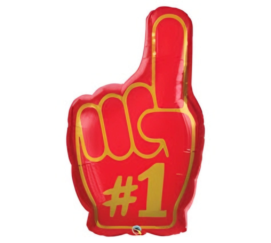 #1 Finger SuperShape Foil Balloon 37in Sports Party Decoration