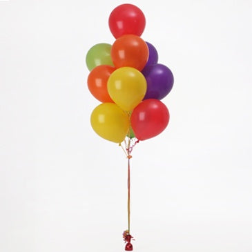 Bunch Of 10 Helium Balloons Bright Mix