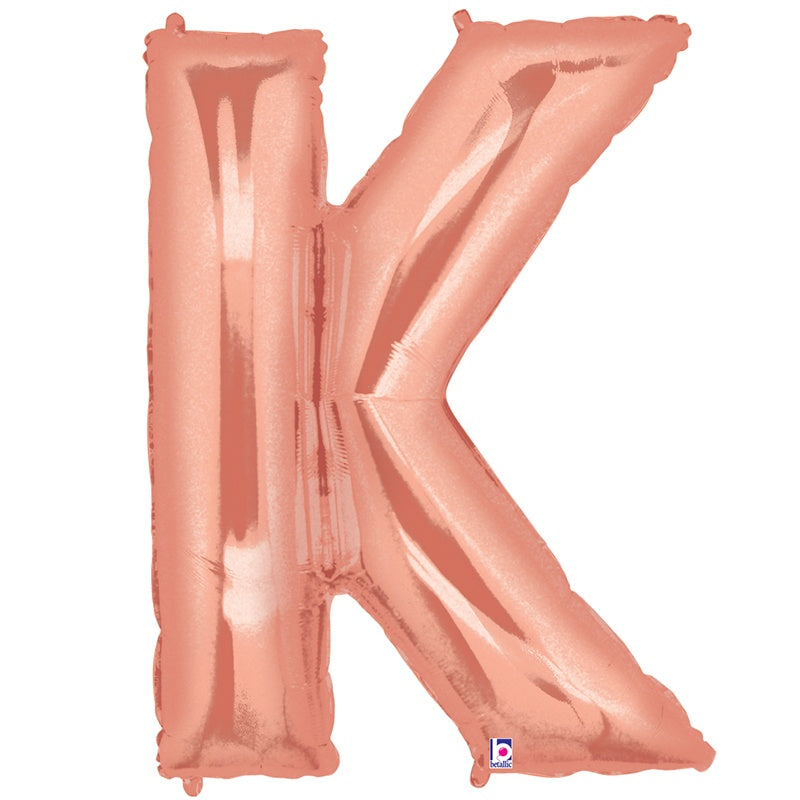 Large Foil Alphabet 34inch Balloon Rose Gold - K