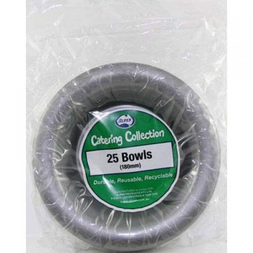 Plastic Bowl Silver Pack of 20