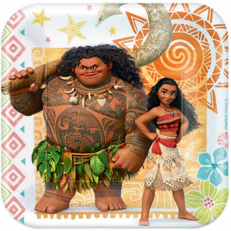 Moana 7"(18cm) Square Paper Plates Pack Of 8