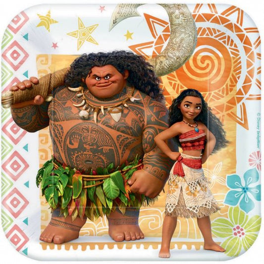 Moana 7"(18cm) Square Paper Plates Pack Of 8