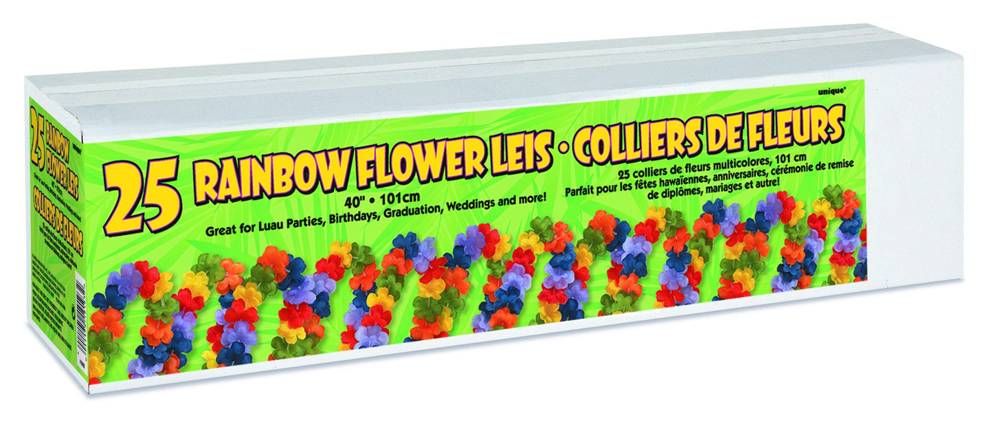 LUAU LEI FLOWER RAINBOW BOX 25