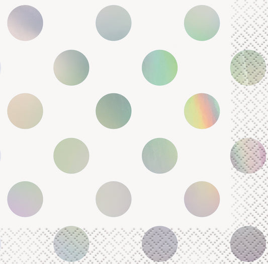 IRIDESCENT BEVERAGE NAPKIN FOIL DOTS