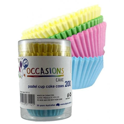 Cup Cake Cases Pastel Assorted (38x21mm) Pack200x12