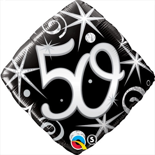 FOIL BALLOON 18"(45CM) 50th Birthday Elegant Sparkles & Swirls