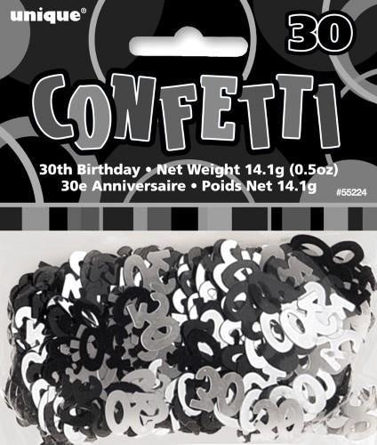 30TH Birthday Scatters Silver and Black