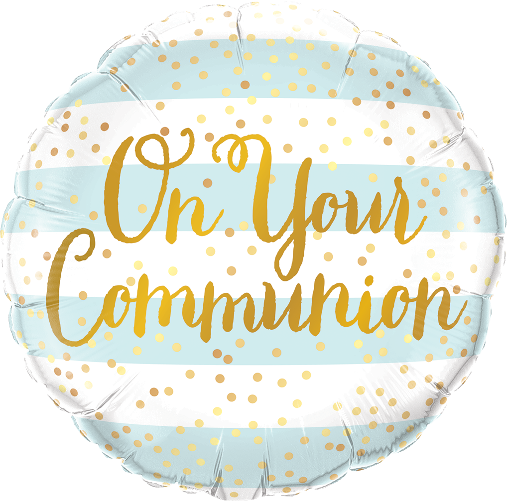 ON YOUR COMMUNION BLUE STRIPES FOIL BALLOON 18inch(45CM)