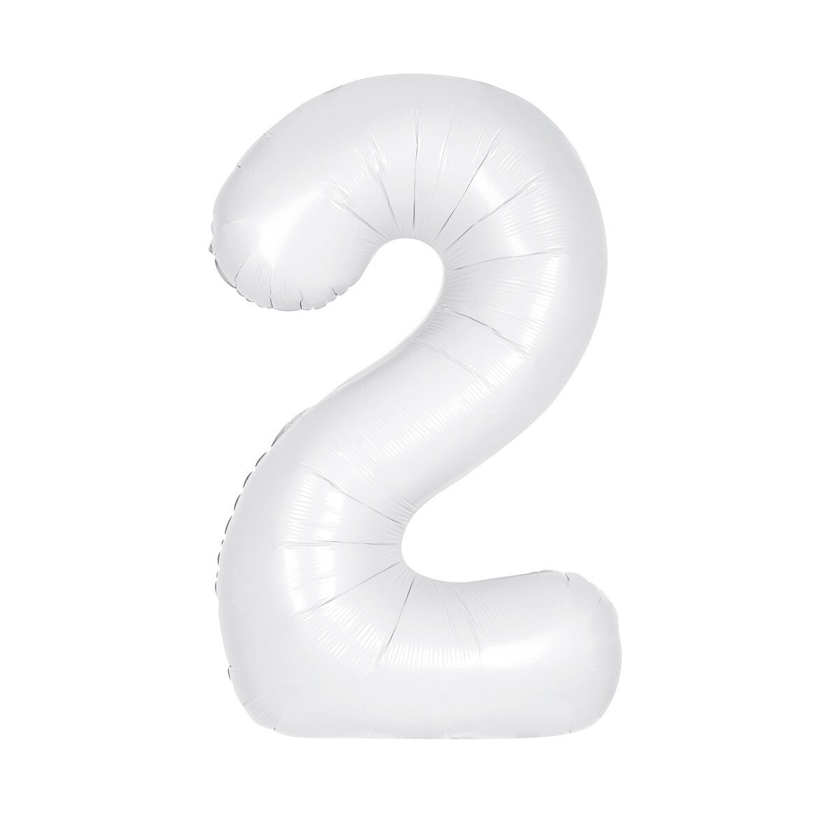 Matte Bright White "2" Numeral Foil Balloon 86cm (34")
