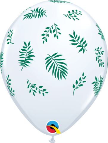 11" Print Tropical Greenery Latex Balloons Pack Of 50