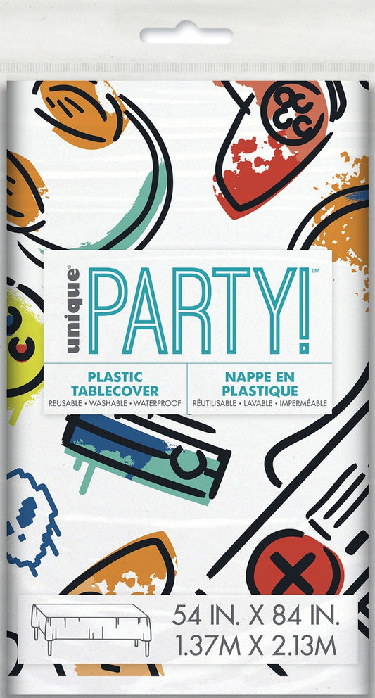 Gamer Birthday Printed Tablecover 137cm X 213cm (54" X 84") - Compact Packaging