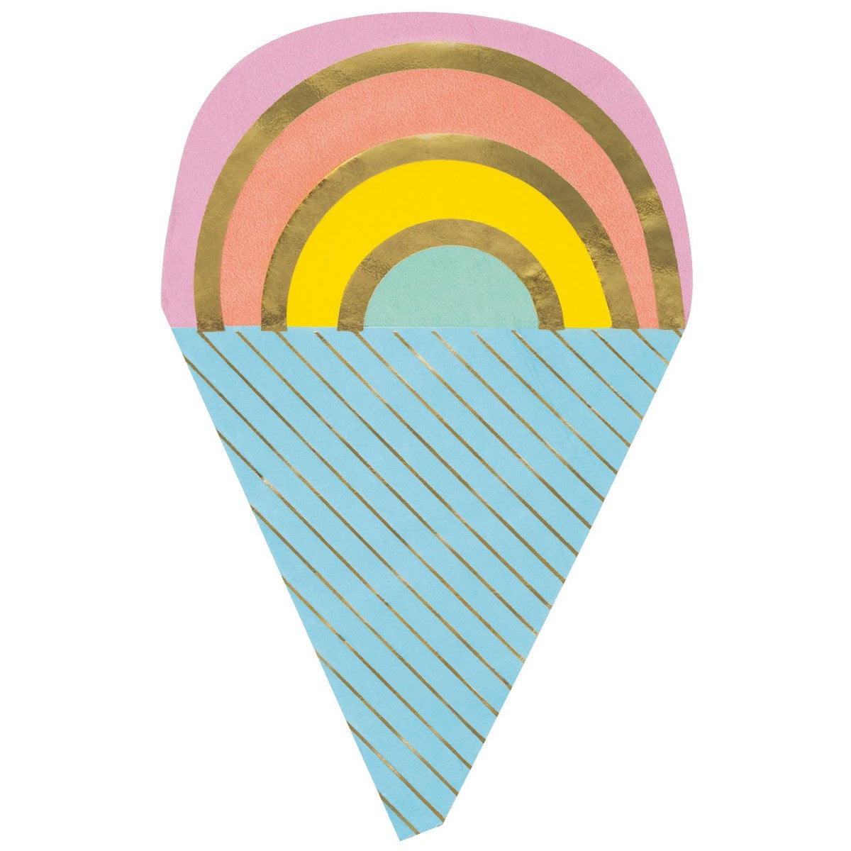 16 Foil Stamped Ice Cream Shaped Luncheon Napkins 2ply 30.4cm X 20.9cm (12" X 8.25")