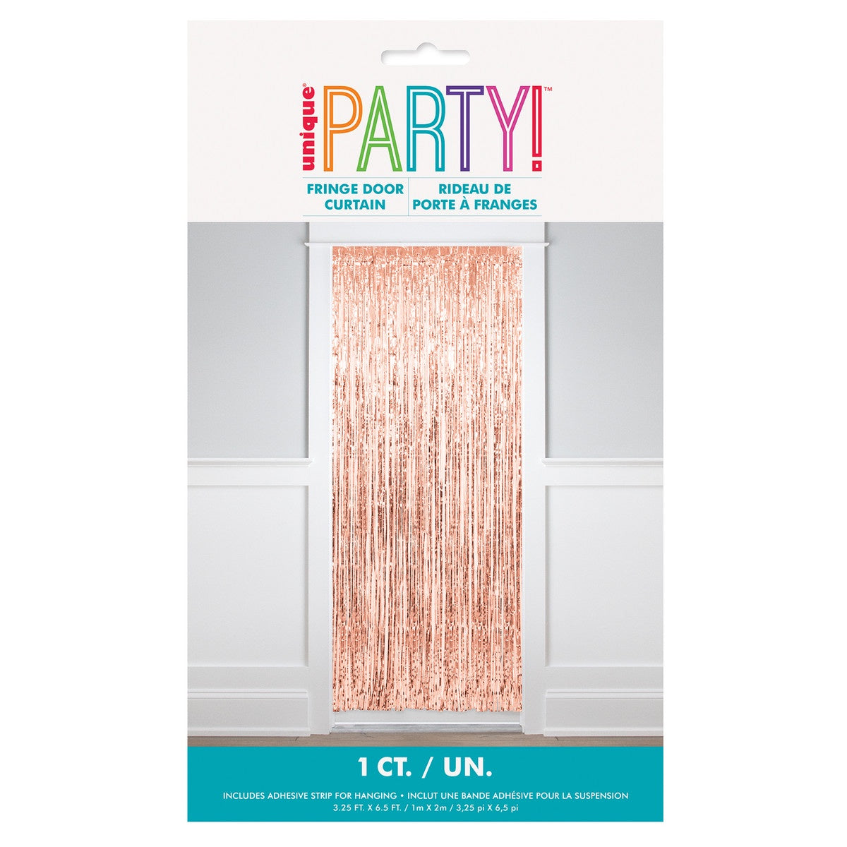 Rose GD Foil Fring Door Curtain 1x2M