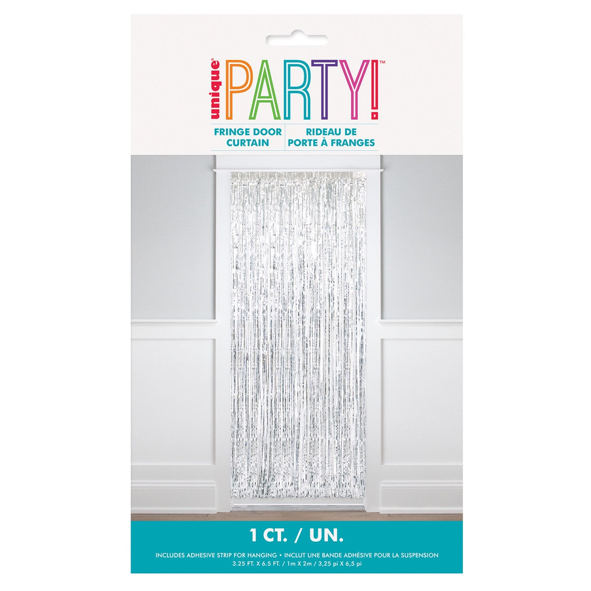 Silver Foil Fring DOOR Curtain 1x2M