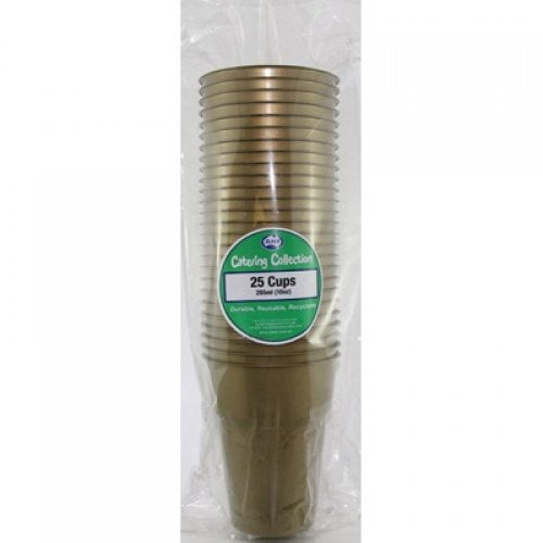 Plastic Cups Gold Pack of 20