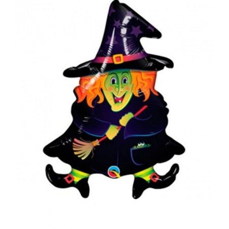 FOIL 9" WITCH WITH BROOM