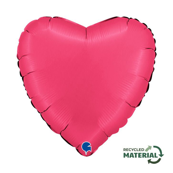 Foil Balloon Solid Colour Heart 46cm (18") Satin Lipstick (Magenta)
