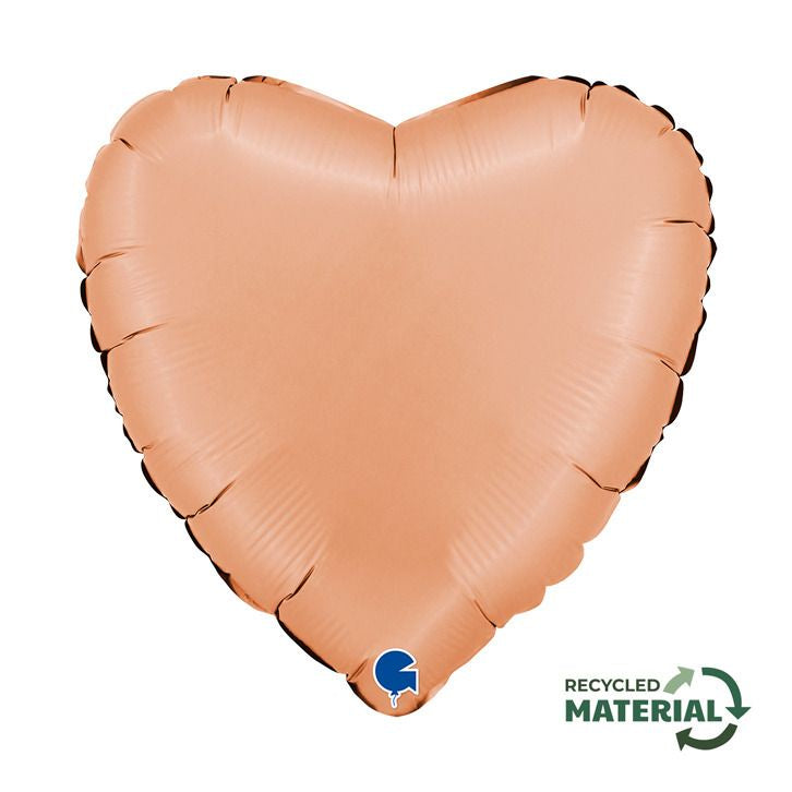 Foil Balloon Solid Colour Heart 46cm (18") Satin Peach