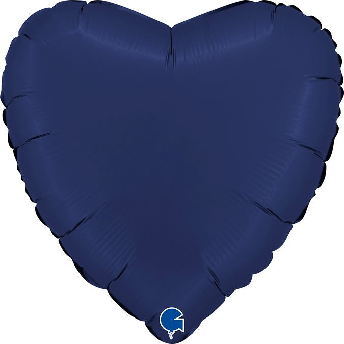 Foil Balloon Solid Colour Heart 46cm (18") Satin Navy