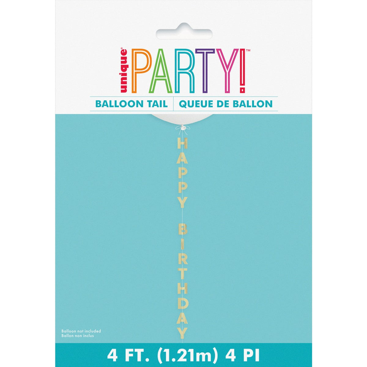 Gold Foil "Happy Birthday" Balloon Tail 1.21m (4')