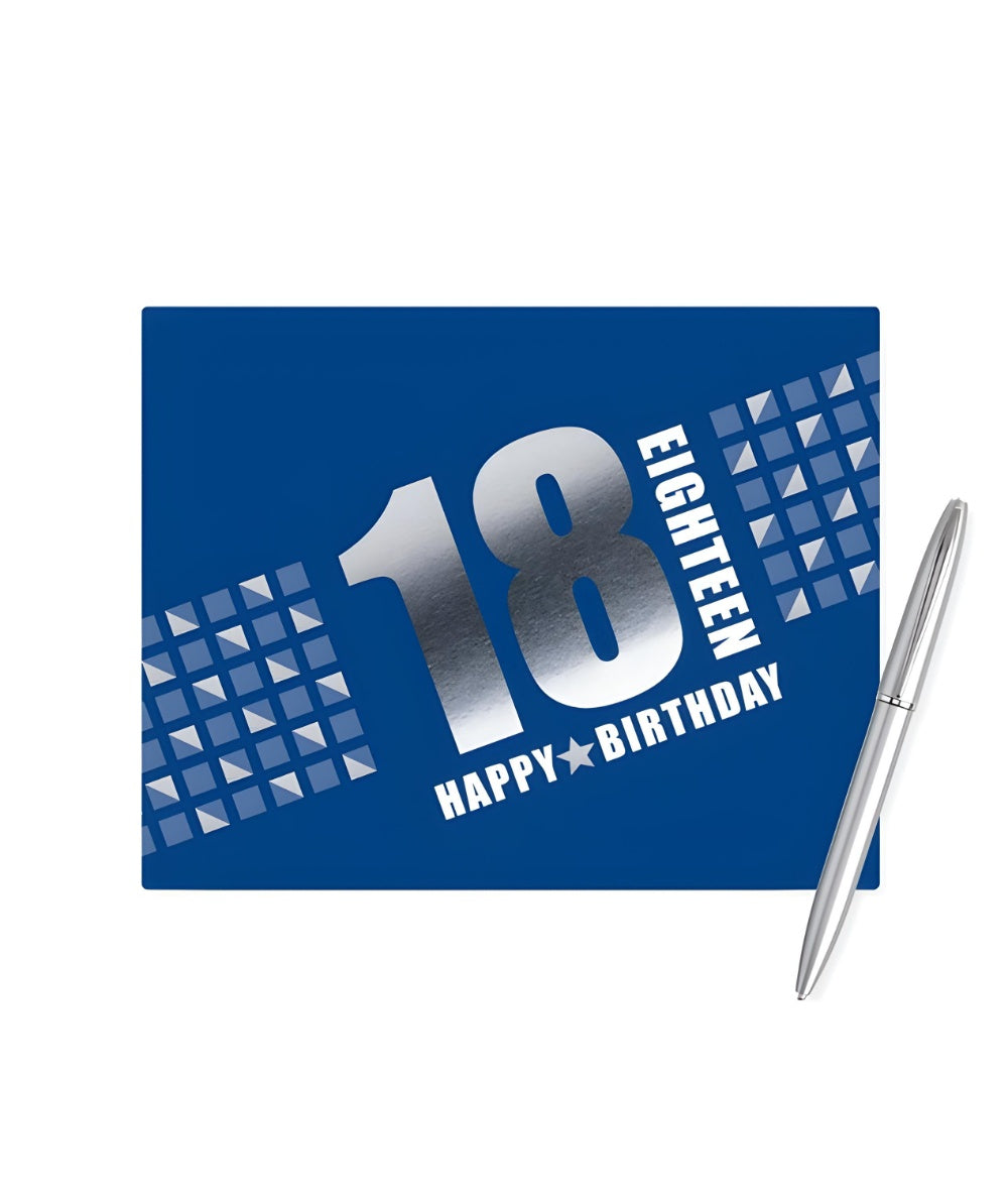18th Birthday Guest Book Blue