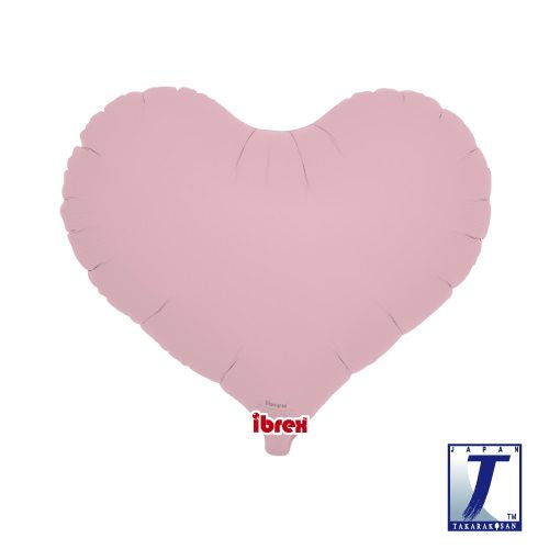 Pastel Pink Foil Heart Balloon 14"(35cm) (unpackaged)