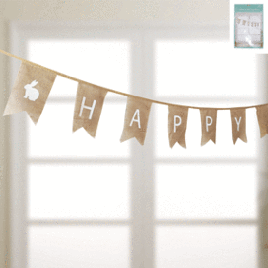 HAPPY EASTER BURLAP HESSIAN BUNTING