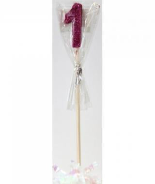 PINK GLITTER LONG STICK CANDLE #1