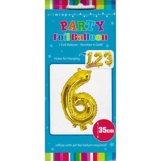 Foil Balloon 35cm Gold 6