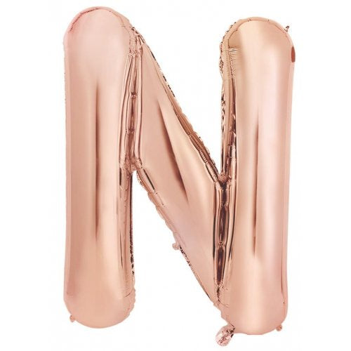 34"(86CM) Decrotex Foil Balloon Alphabet Rose Gold #N