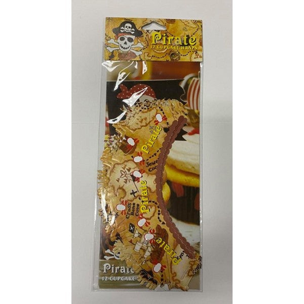 CUPCAKE WRAP PIRATE Pack of 12