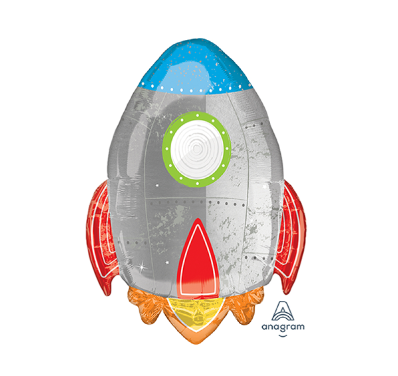 SuperShape XL Blast Off Birthday Rocket Foil Balloon 53cm x 73cm