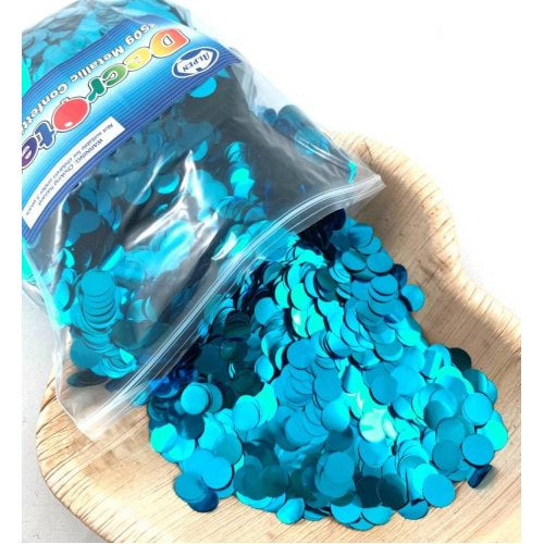 Metallic Small Confetti 1cm Teal 250g Alpen