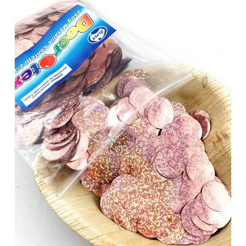 Holographic Metallic Confetti 2.3cm Rose Gold 250g