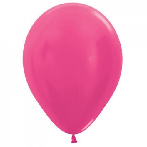 Latex Balloon 12"(30cm) Metallic Fuchsia Pack Of 100