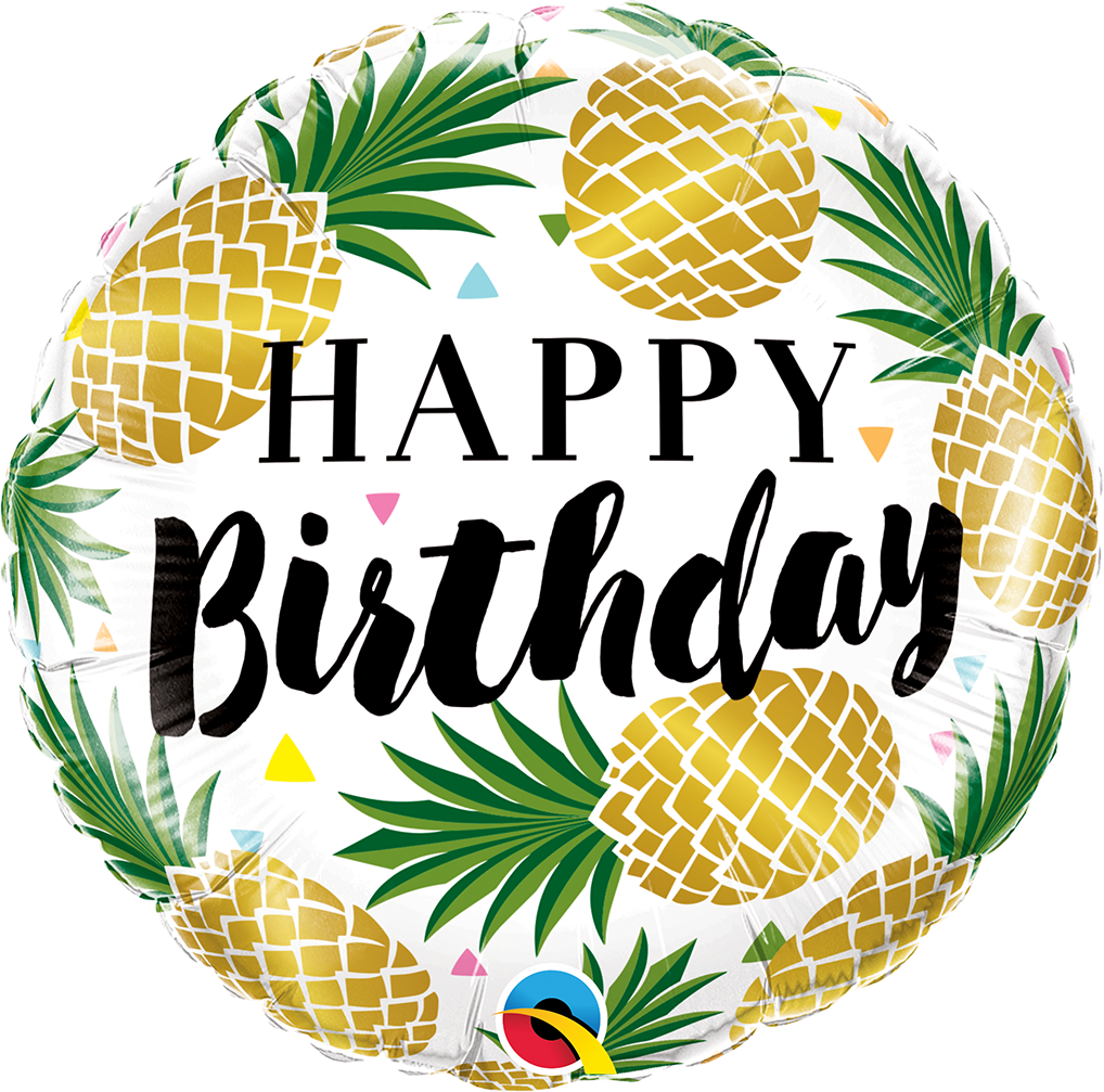 Birthday Golden Pineapple Foil Balloon 18"